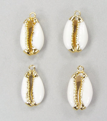 Quantity Discount: Cowry Shell Drops with Trimmed Jaws