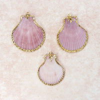 Limited-Time Special: Purple Scallop Shell Pendants with Tri-leaf Design