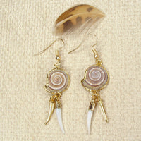 Sundial Shell Earrings Electroformed with 18kt Gold