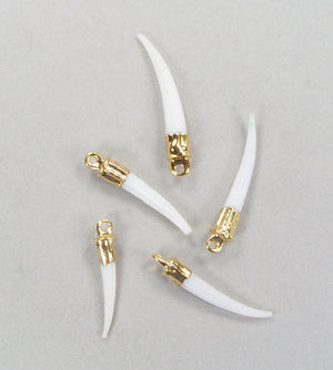 Quantity Discounts: Tusk Shells with 18kt Electroformed Gold Caps