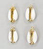 Quantity Discount: Cowry Shells with Electroformed Gold Accent Trim