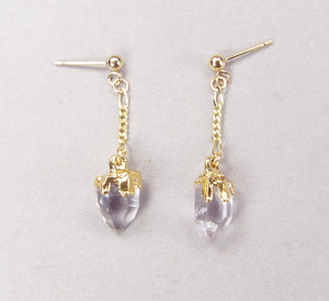 Dangle Quartz Crystal Earrings with Hypo-Allergenic Wires