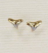 Shark Teeth Stud Earrings with 18k Electroformed Gold