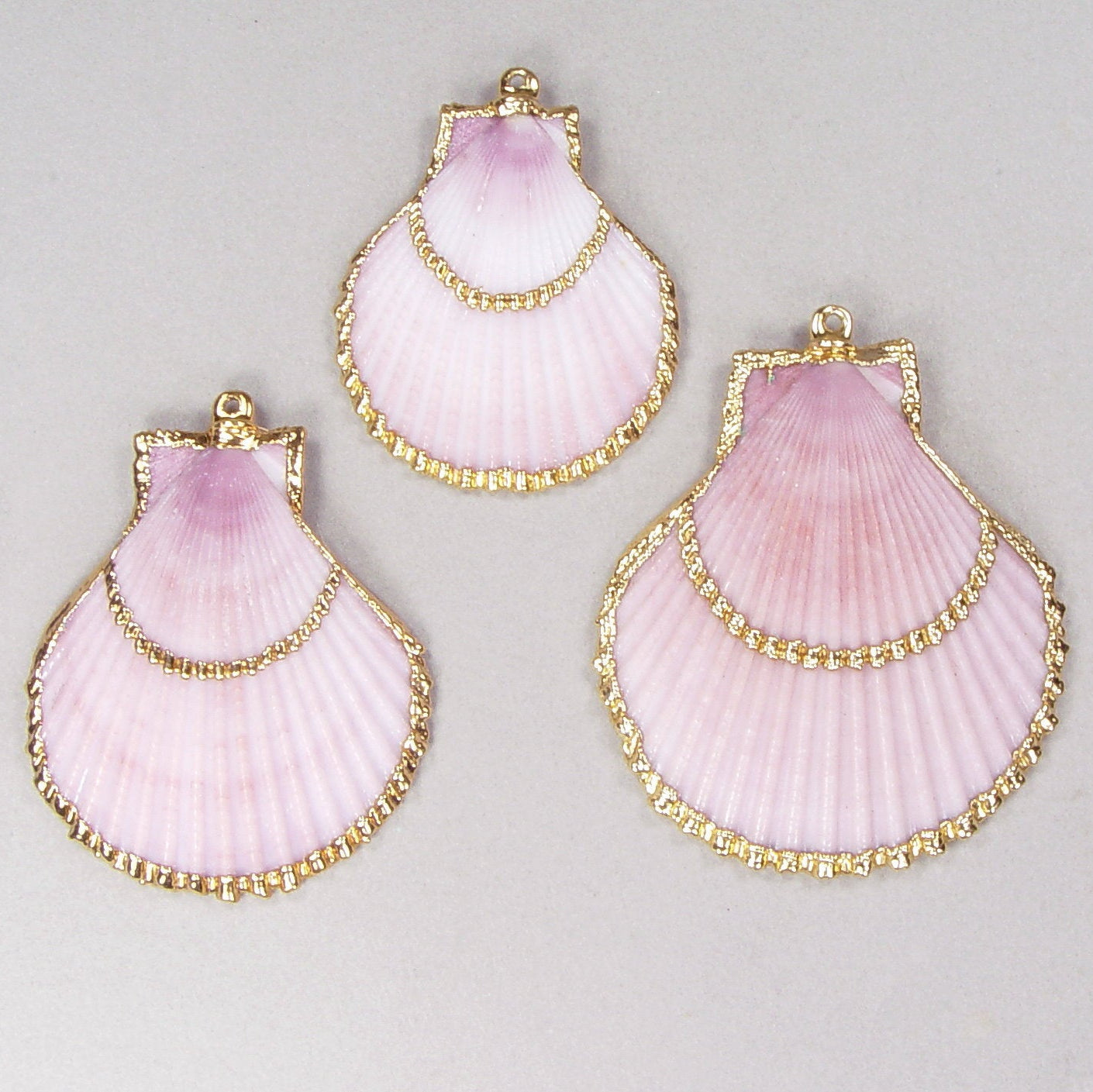 Limited-Time Special: Purple Scallop Seashell Pendants with Curved Detail