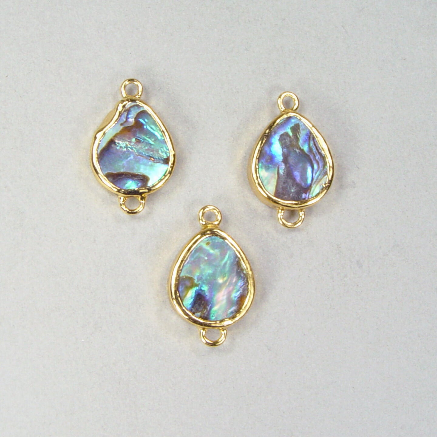 Quantity Discount: Large Paua Shell (Abalone) Teardrop Connectors