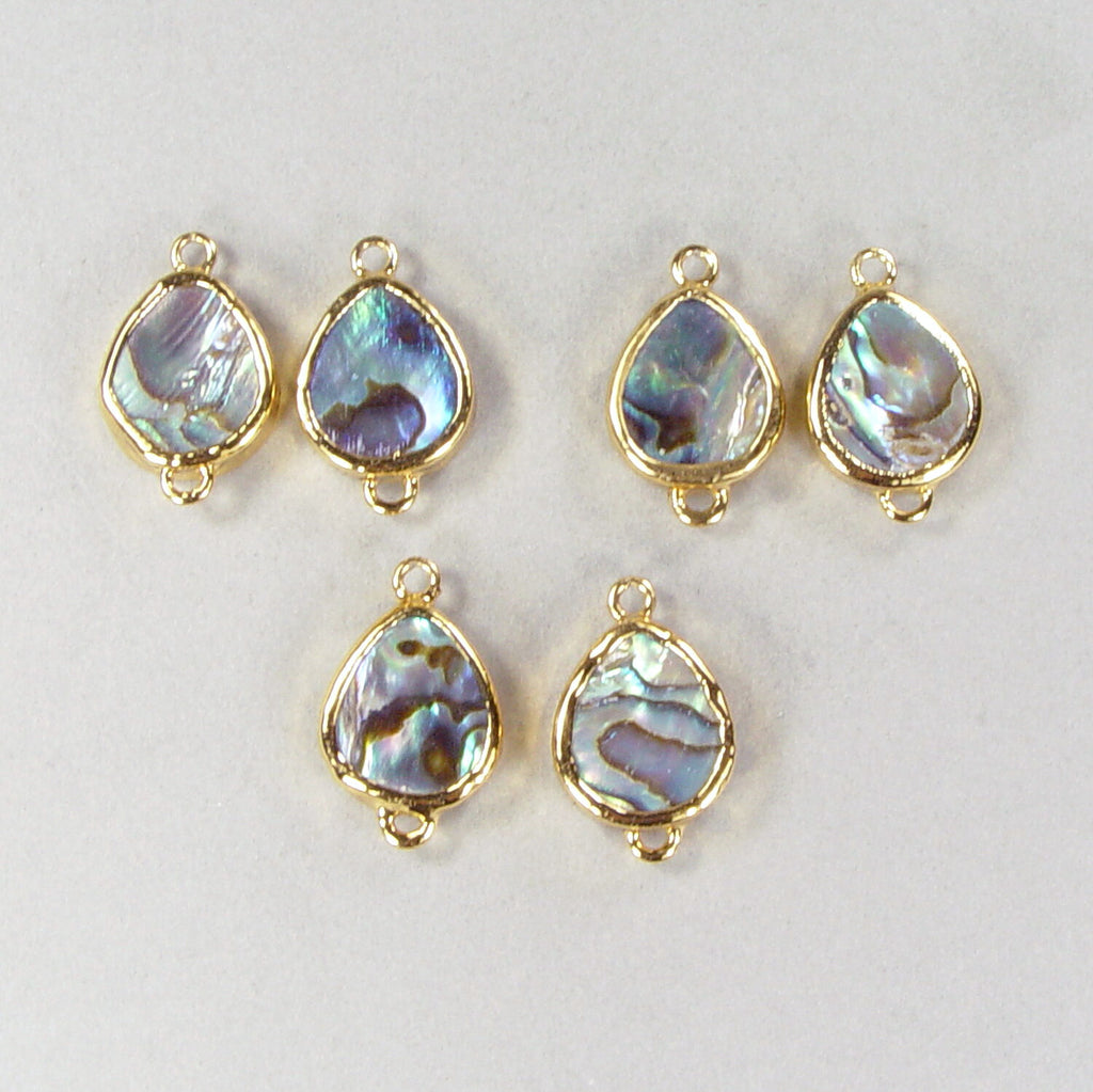 Limited-Time Special: Large Paua Shell (Abalone) Teardrop Connector (Earring Pairs)