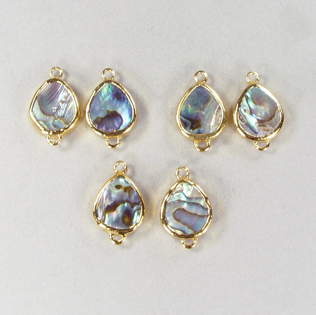 Limited-Time Special: Large Paua Seashell (Abalone) Teardrop Connector (Earring Pairs)