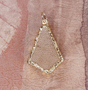 Fossilized Dinosaur Eggshell Pendant with 18kt Electroformed Gold