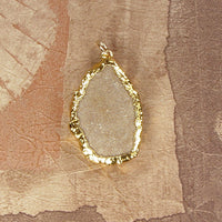 Fossil Dinosaur Eggshell Pendant with 18kt Electroformed Gold