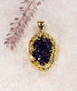 Amethyst Crystal Cluster Pendant with Electroformed 18kt Gold