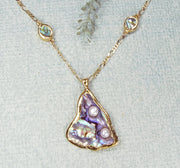 Abalone & Pearl Necklace with Abalone Connectors & Gold-Filled Chain