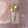 Fossil Mako Shark Tooth Pendant with Electroformed 18kt Gold