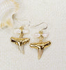 Fossil Lemon Shark Tooth Earrings with Pearls & Electroformed 18kt Gold