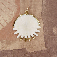 Fossil Heliophora Sand Dollar Pendant with Electroformed 18kt Gold