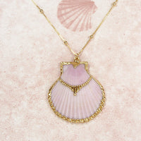 Scallop Shell Necklace with Gold-Filled Chain