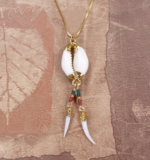 Cowry Shell Necklace with Accent Beads