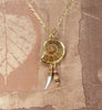 Ammonite Necklace With Accent Beads & Gold-Filled Chain