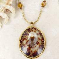 Limpet Shell Necklace with Accent Beads & Gold-Filled Chain