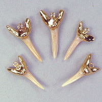 Quantity Discount: Fossil Sand Shark Tooth Pendants (Lighter Blades) with 18k Electroformed Gold