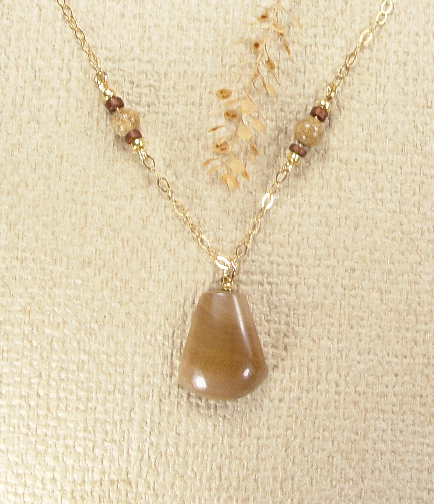 Fossik Tusk Ivory Necklace with Accent Beads & Gold-Filled Chain