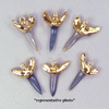 Quantity Discount:  Fossil Sand Shark Tooth Pendants (Darker Blades) with 18k Electroformed Gold