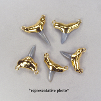 Quantity Discount: Corner Double Ring Shark Tooth Pendants in 18k Electroformed Gold