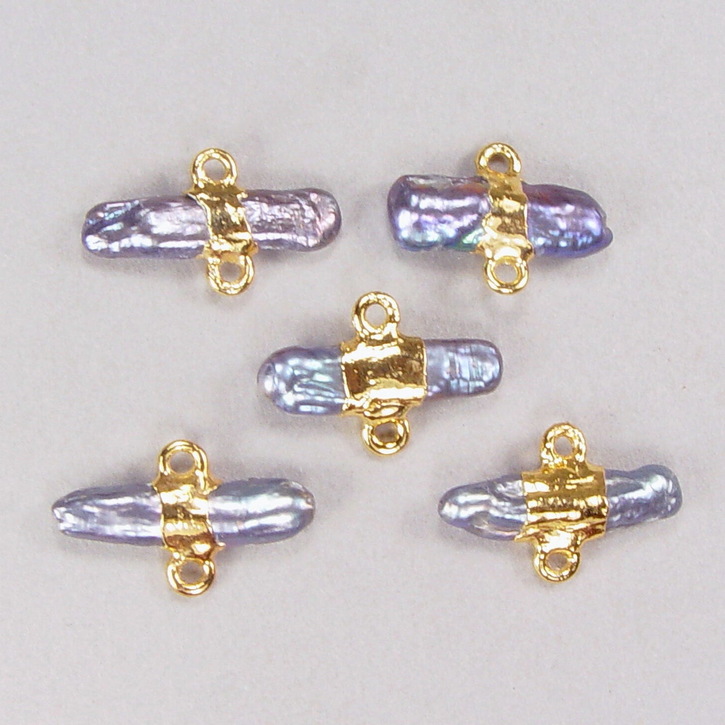 Quantity Discount: Blue Stick Pearl Connectors