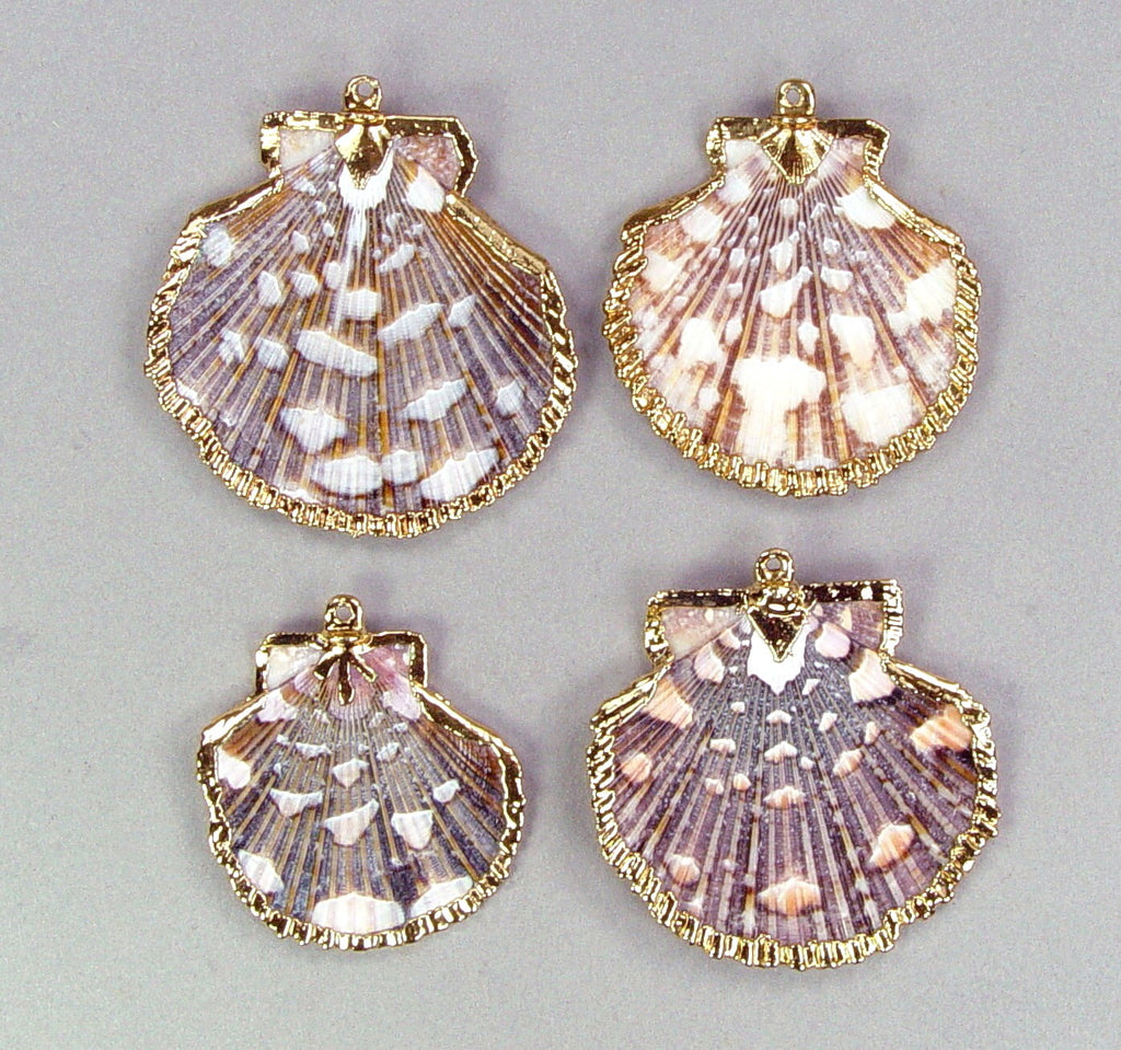 Quantity Discount:  Flat Scallops with Edges Electroformed in 18kt Gold