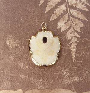 Fossil Sand Dollar Pendant with Electroformed 18kt Gold