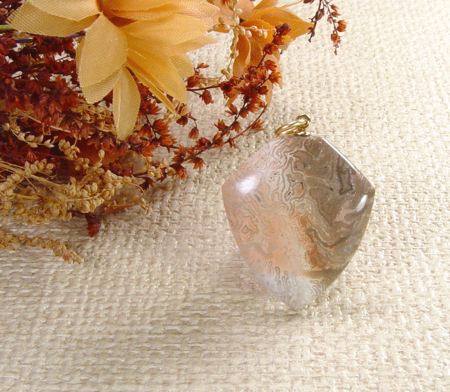 Fossil Palm Wood Root Pendant