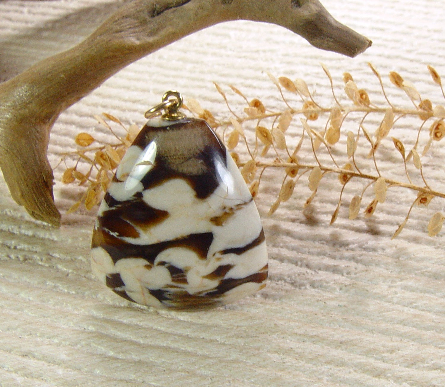 Fossil Peanut Wood Pendant