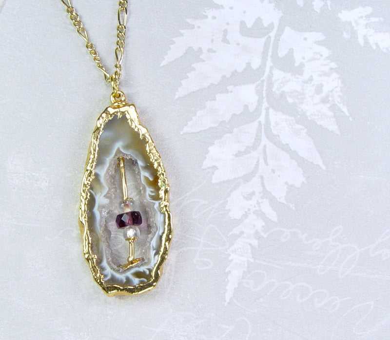 Geode Slice Necklace Earth Relics Jewelry Company