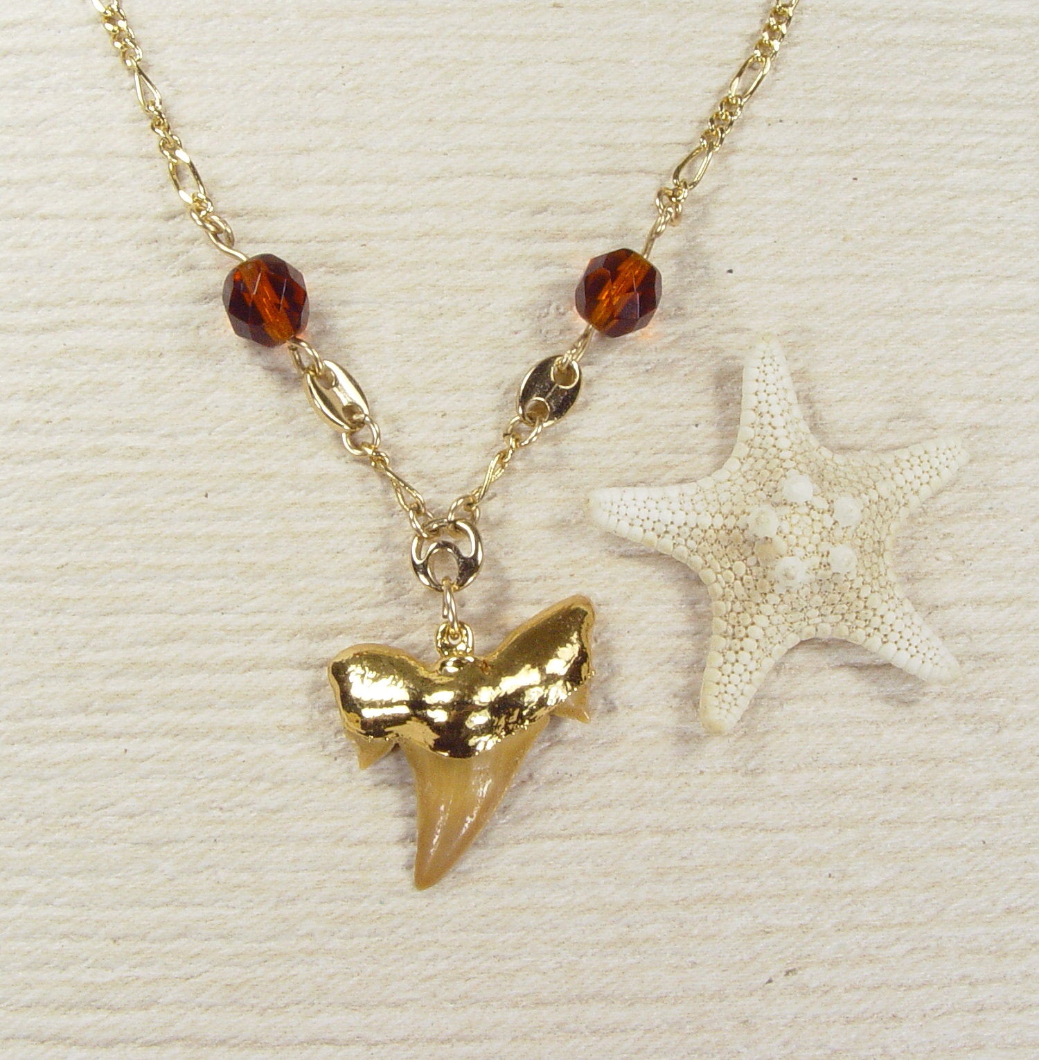 Fossil Mackerel Shark Tooth Necklace